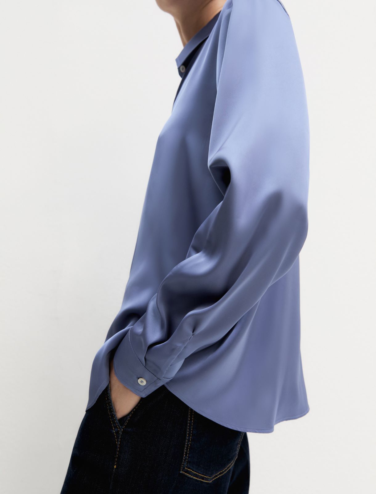 Camisa de satén elástico - HORTENSIA - Emme - 3