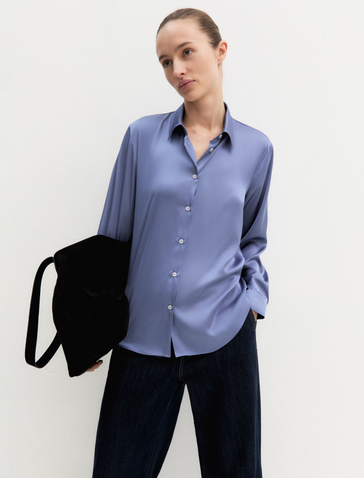 Camisa de satén elástico - HORTENSIA - Emme - 5