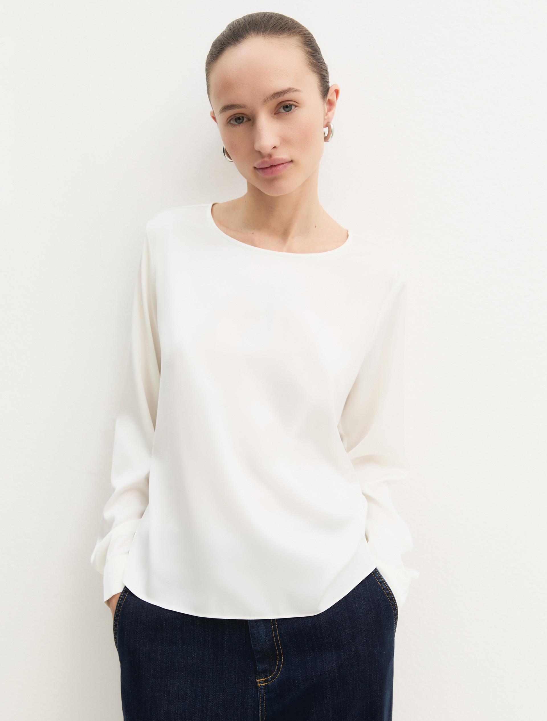 Blusa in raso stretch - AVORIO - Emme - 4