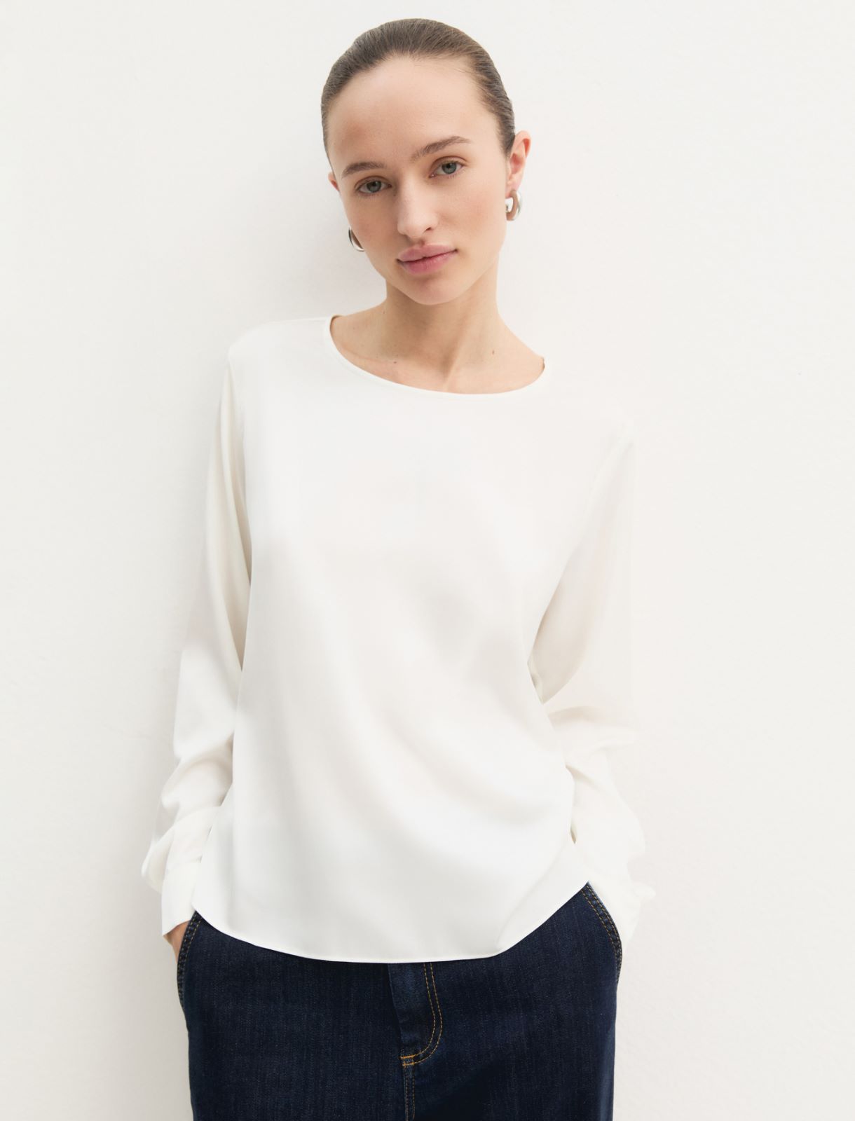 Blusa in raso stretch - AVORIO - Emme - 4