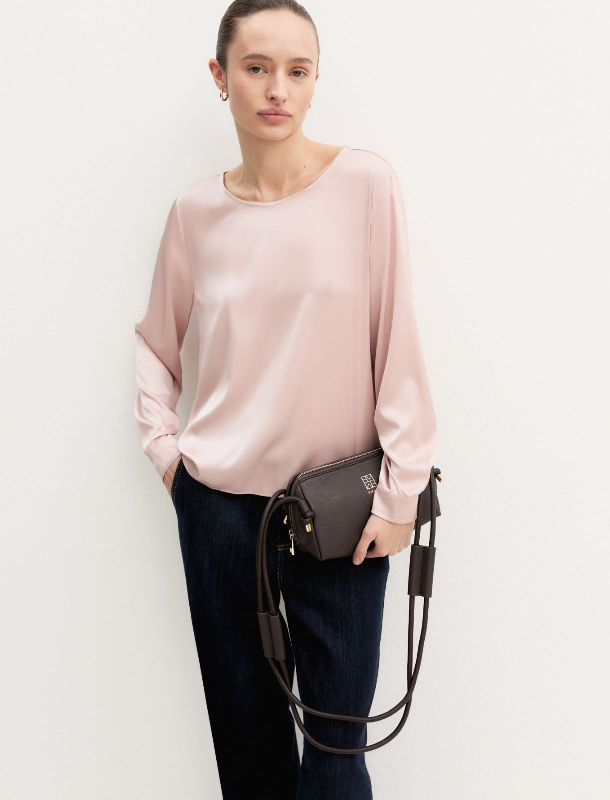 Blusa in raso stretch - ROSA - Emme