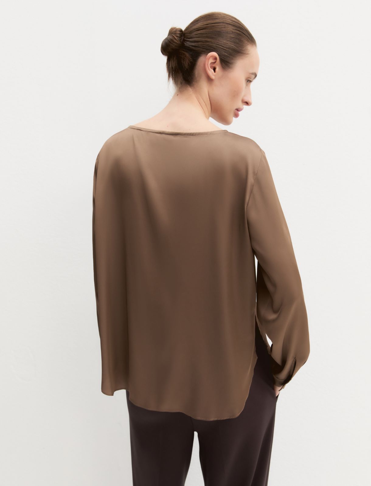 Blusa in raso stretch - TORTORA - Emme - 3