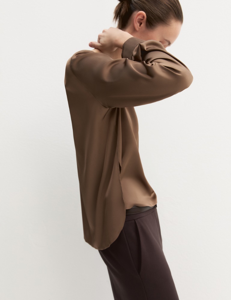 Stretch satin blouse - Emme - 5