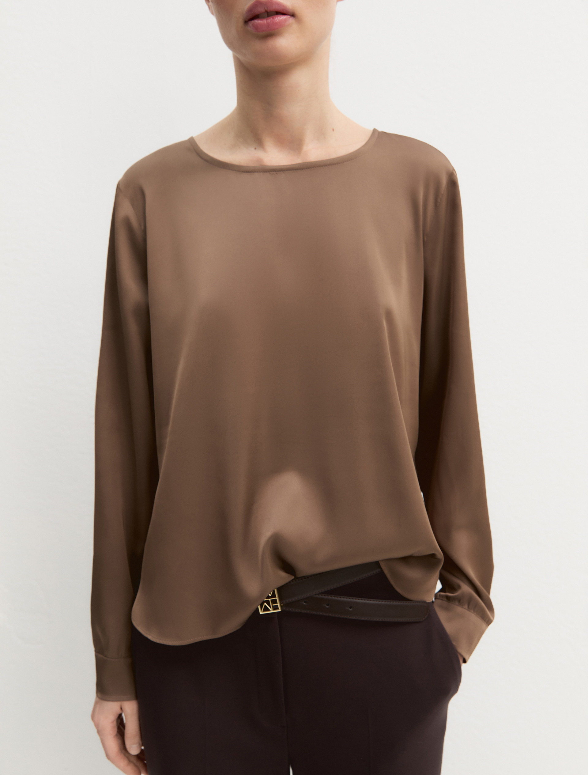 Blusa in raso stretch - TORTORA - Emme - 6
