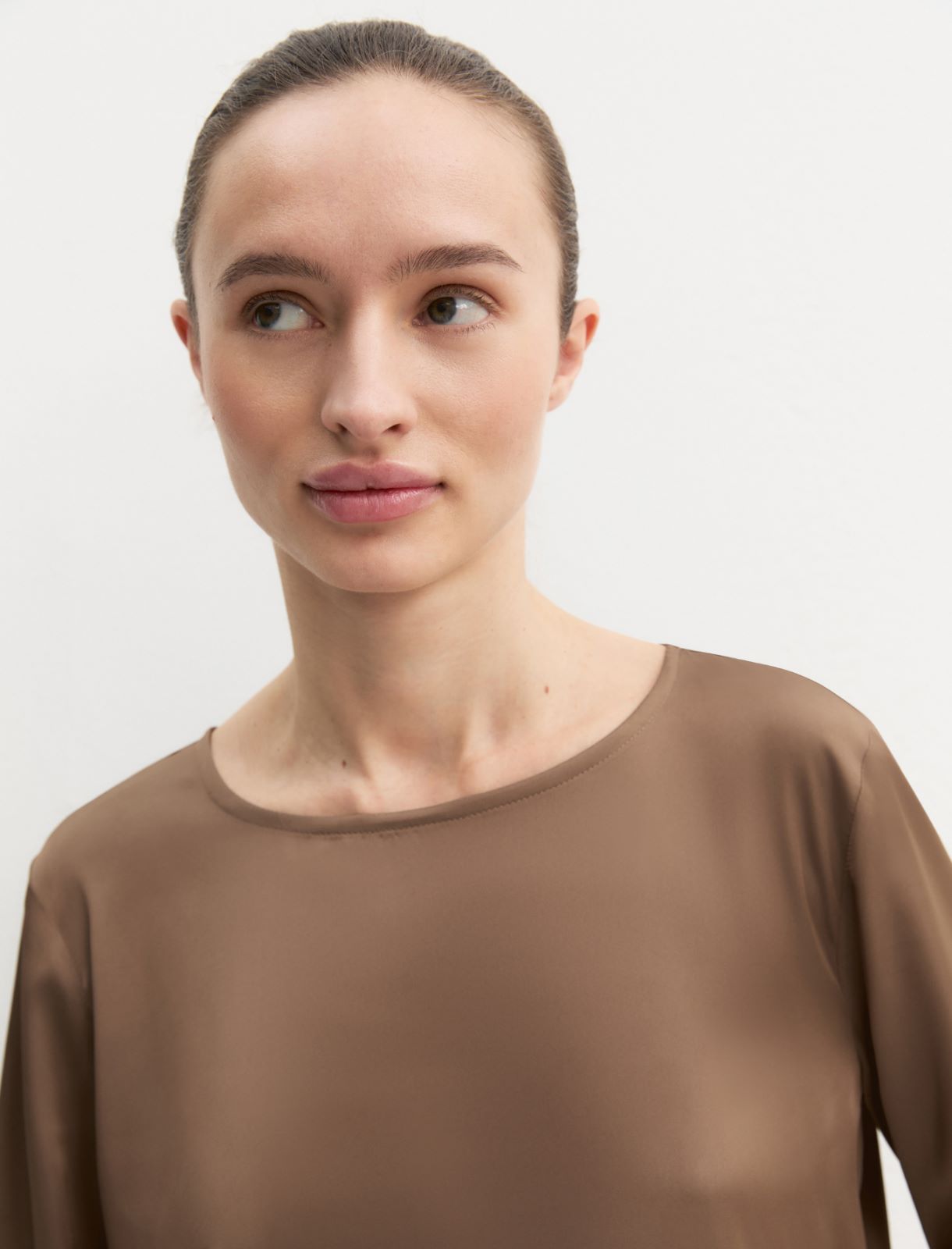 Blusa in raso stretch - TORTORA - Emme - 7