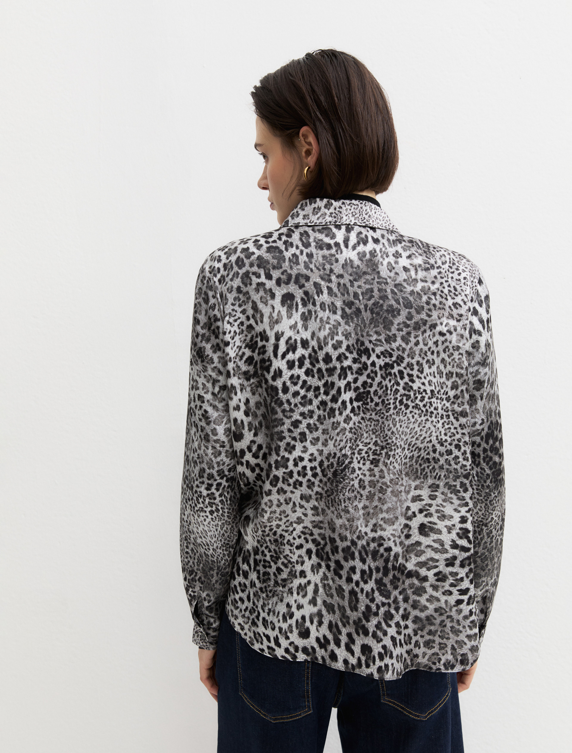 Printed satin shirt - GREY - Emme - 2