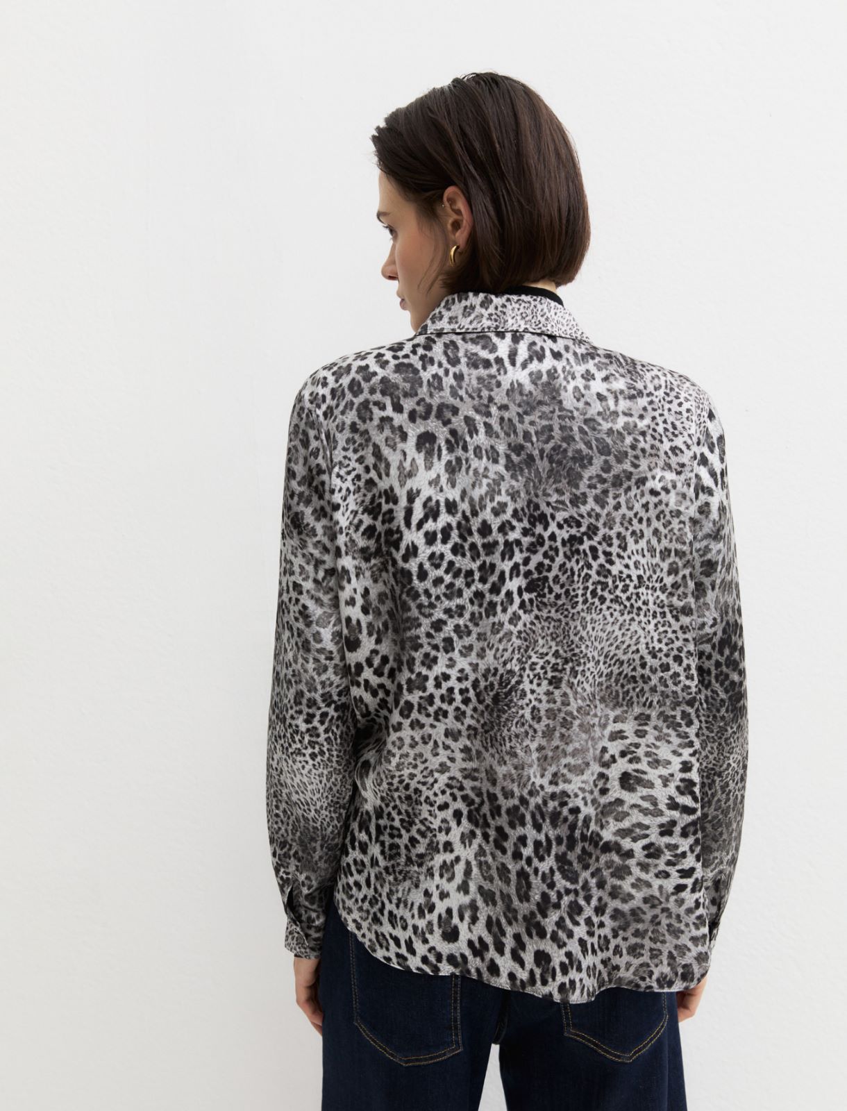 Printed satin shirt - GREY - Emme - 2
