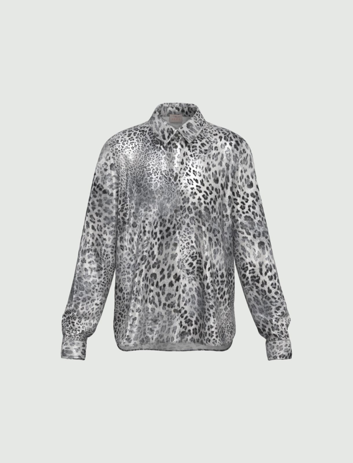 Printed satin shirt - GREY - Emme - 6