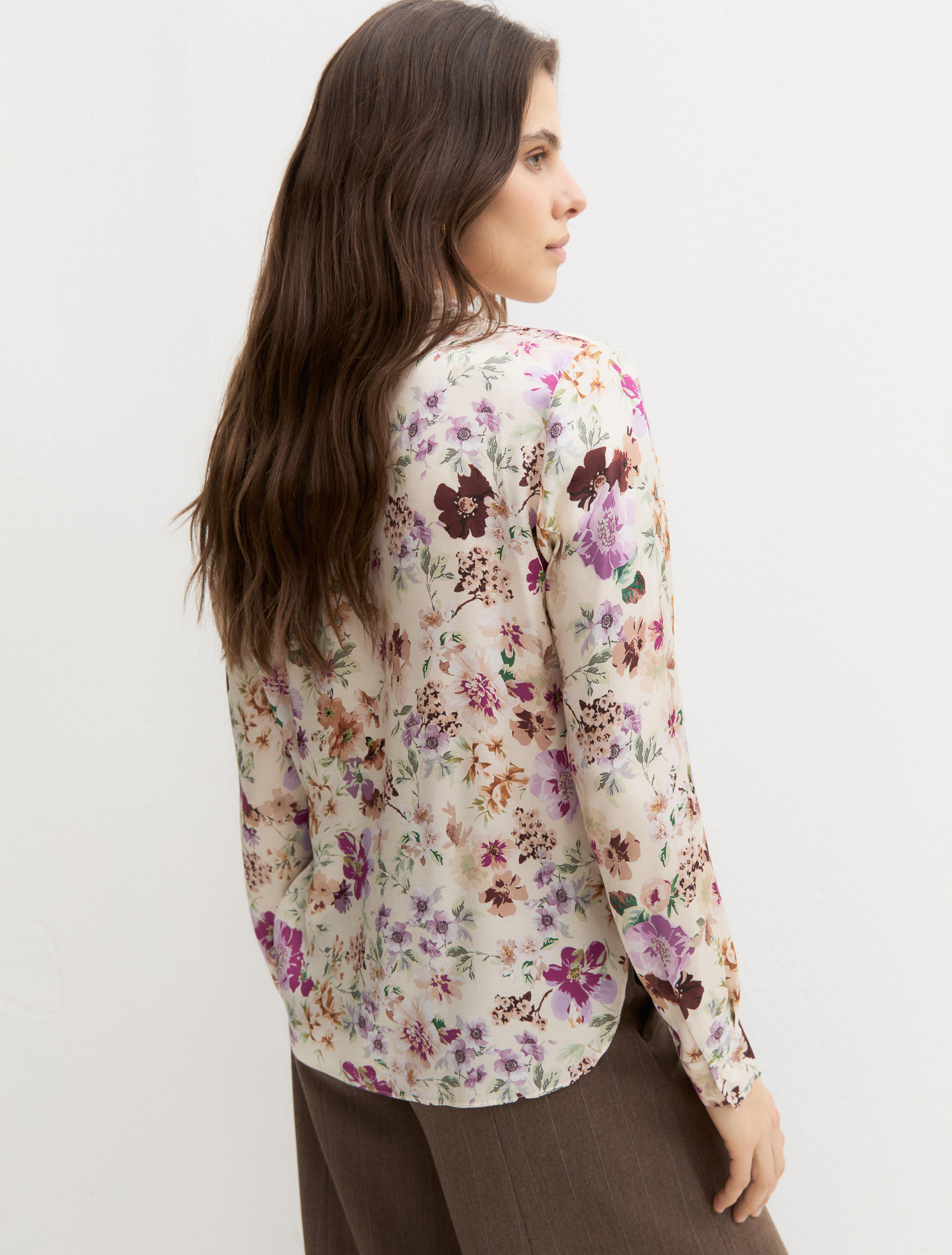 Printed satin shirt - CREAM - Emme - 2