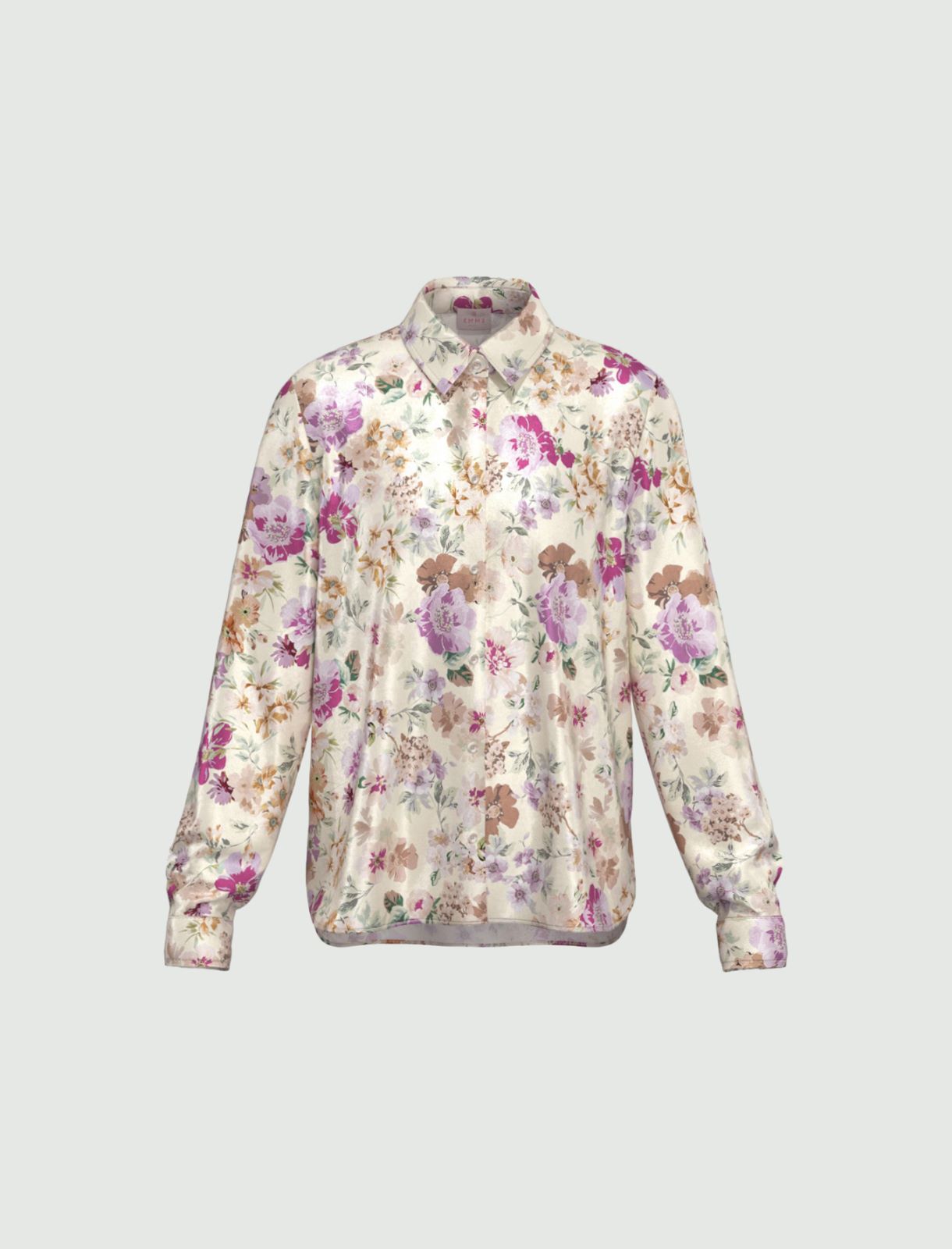 Printed satin shirt - CREAM - Emme - 6