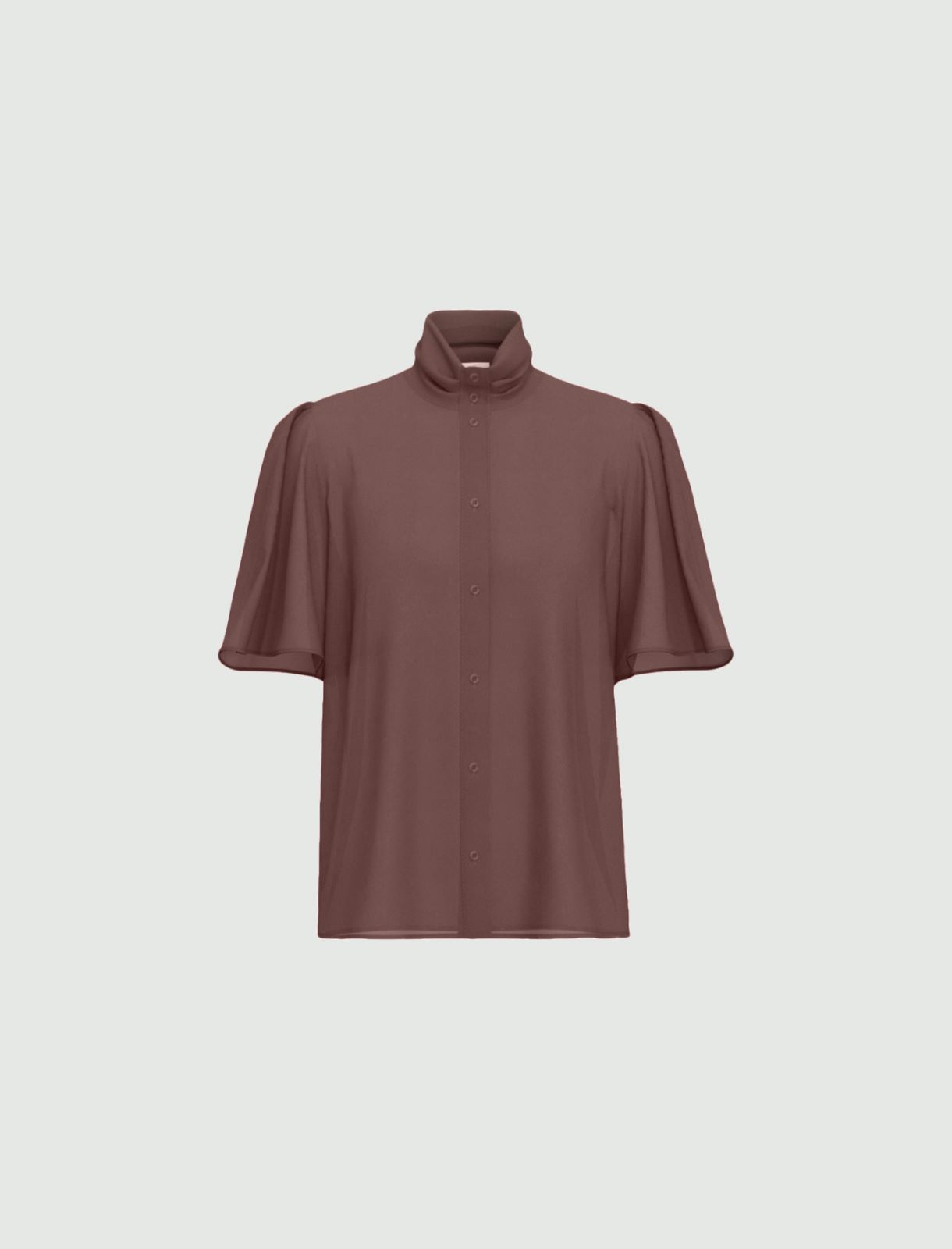 Petal-Sleeve Shirt - BROWN - Emme - 6