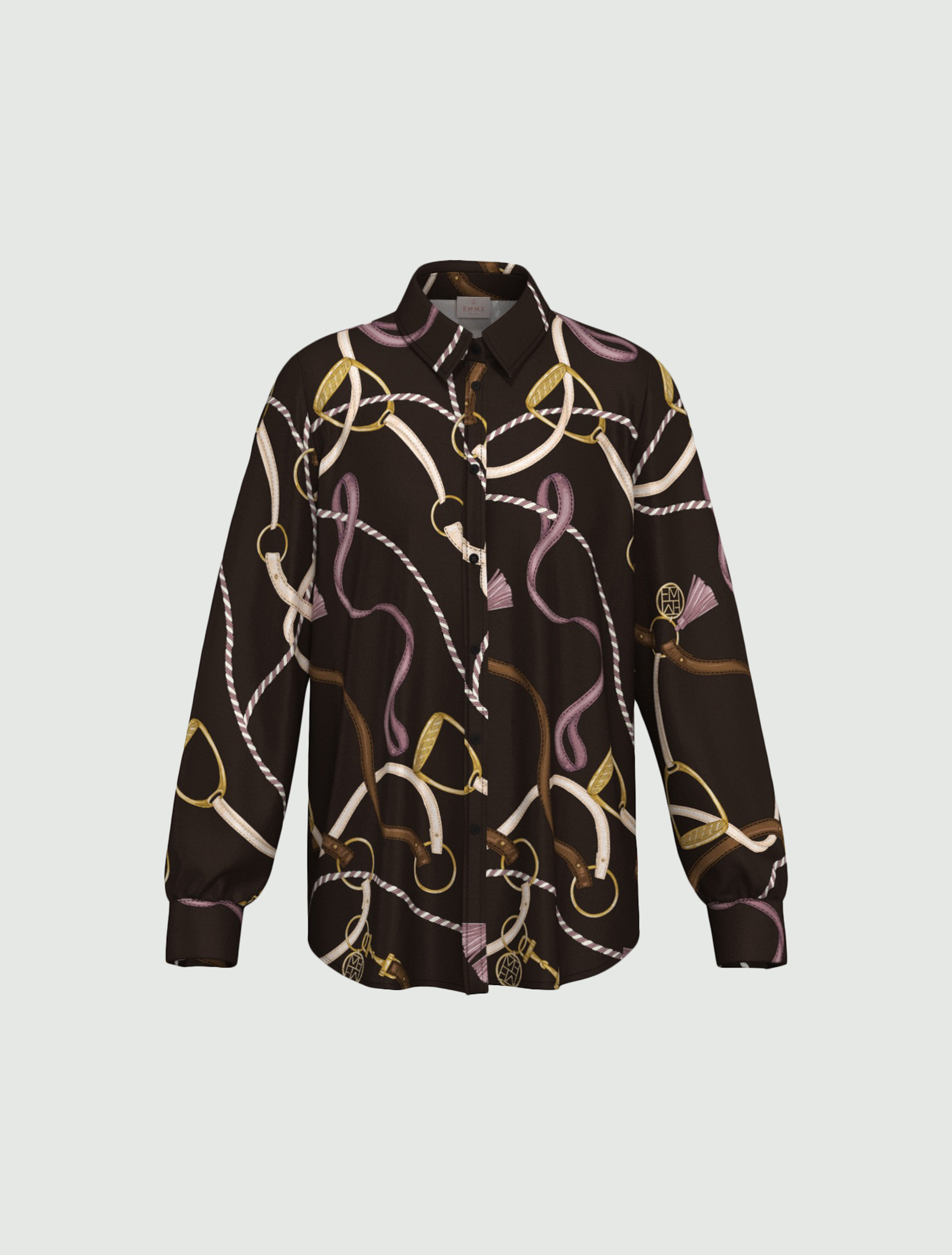 Viscose twill shirt - DARK BROWN - Emme - 6