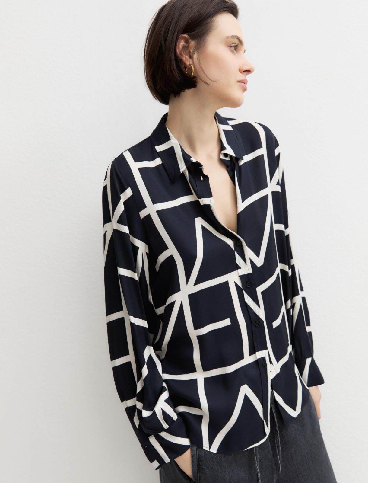 Viscose twill shirt - NAVY - Emme - 8
