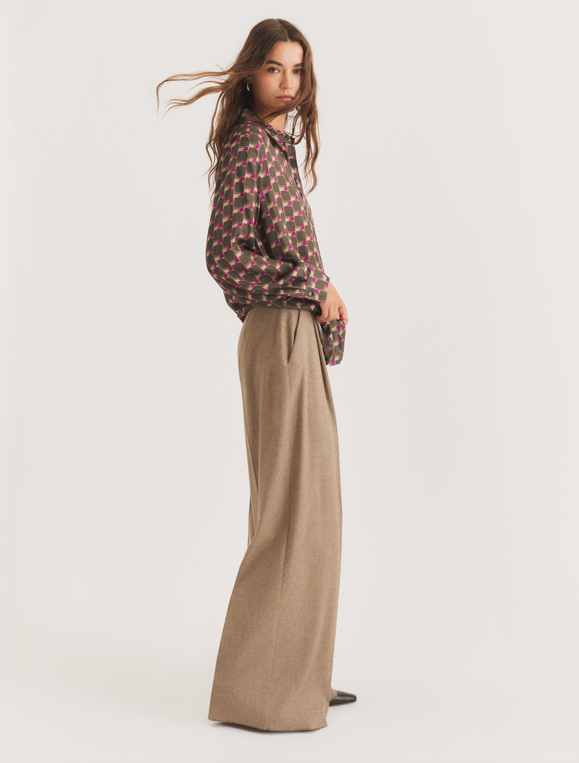 Viscose twill shirt - OLIVE - Emme - 3
