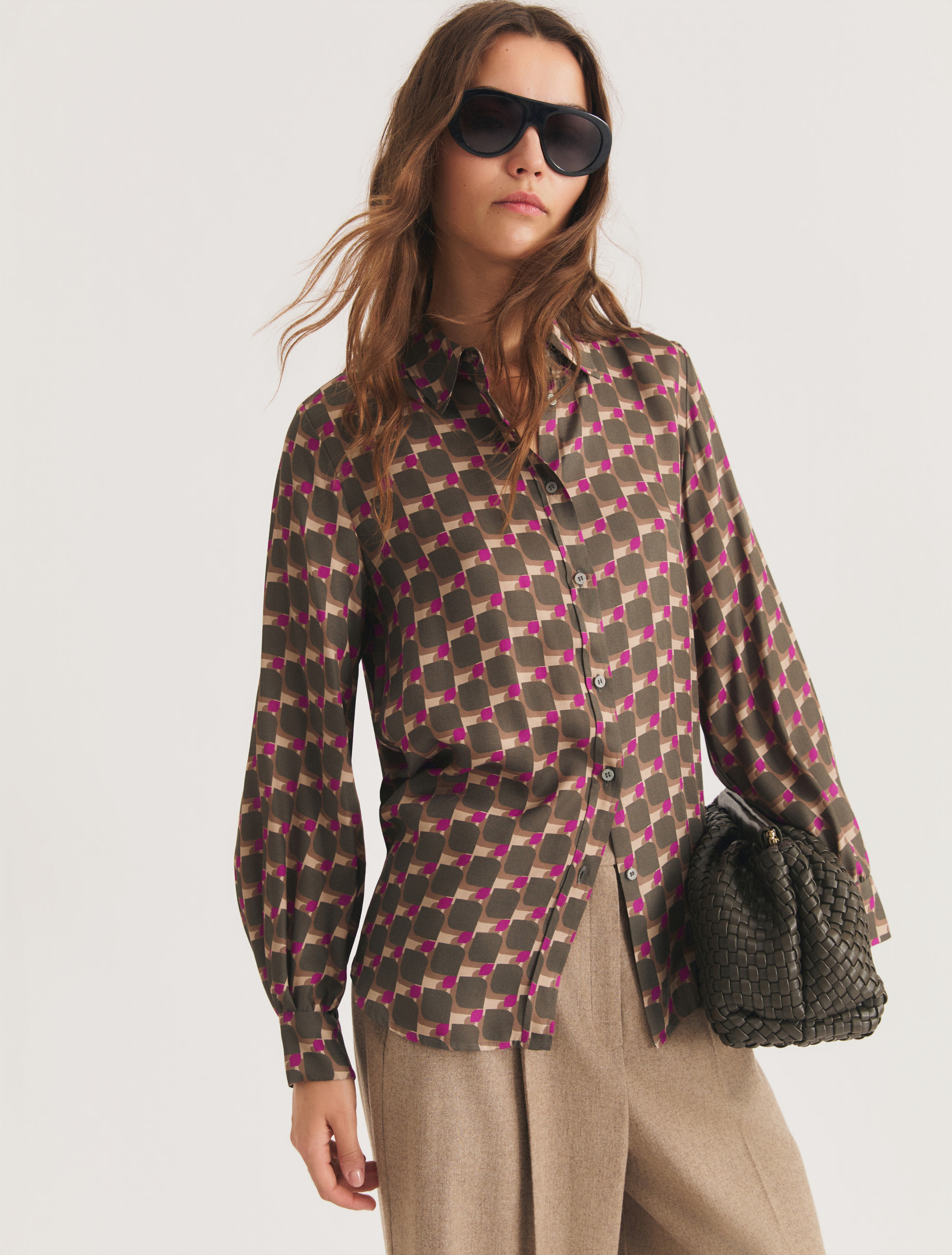 Viscose twill shirt - OLIVE - Emme - 4