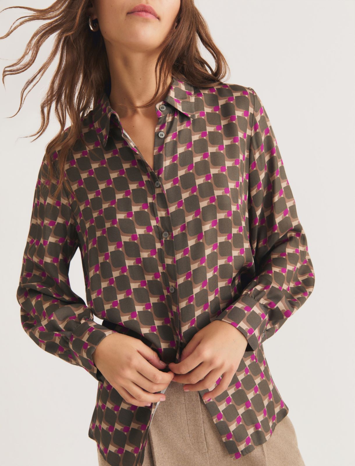 Viscose twill shirt - OLIVE - Emme - 5