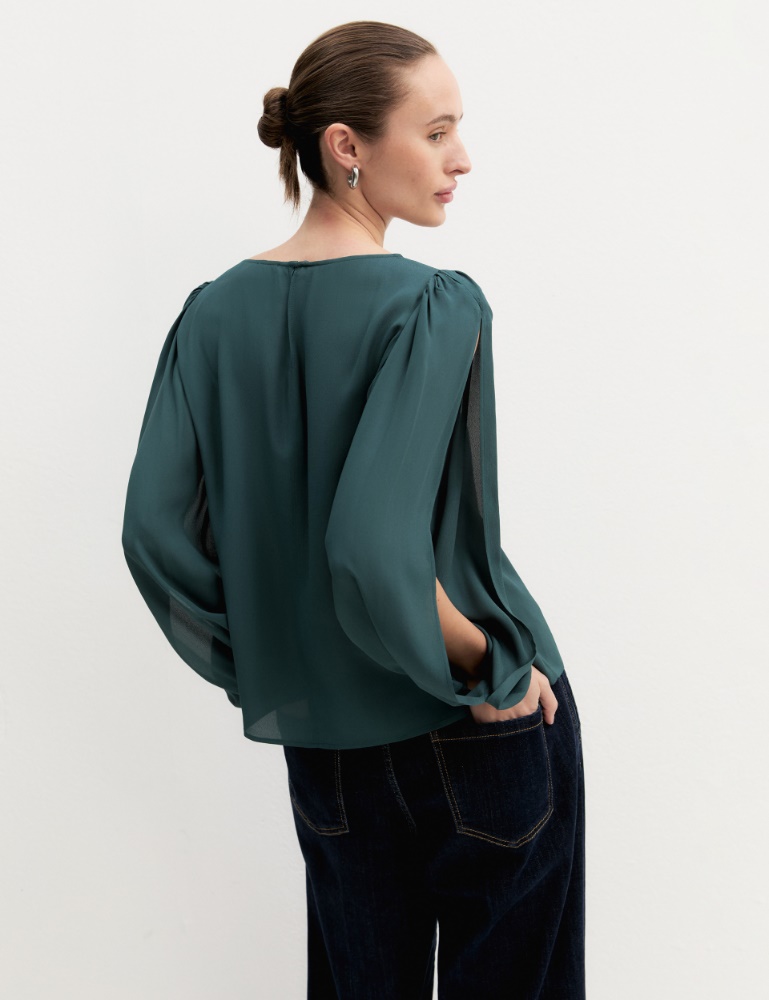 Viscose crêpe blouse - Emme - 3