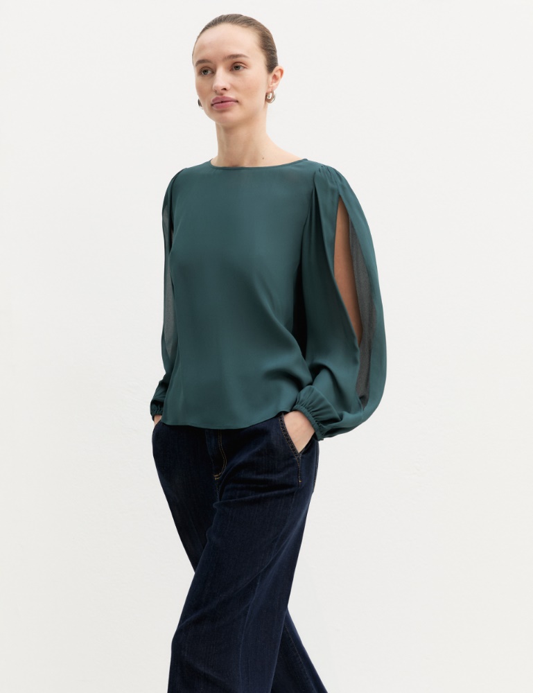Viscose crêpe blouse - Emme - 5