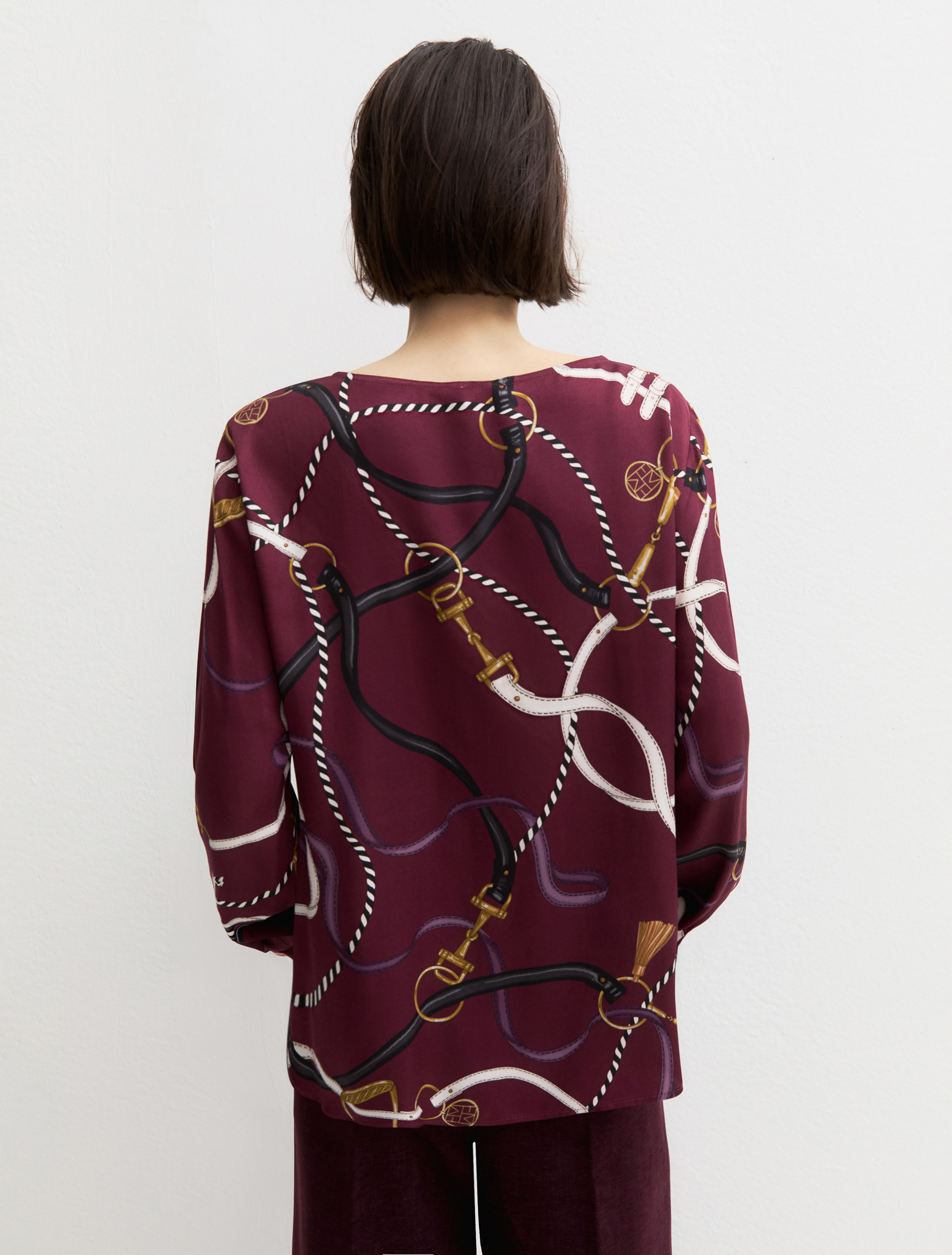 Viscose twill blouse - BORDEAUX - Emme - 2