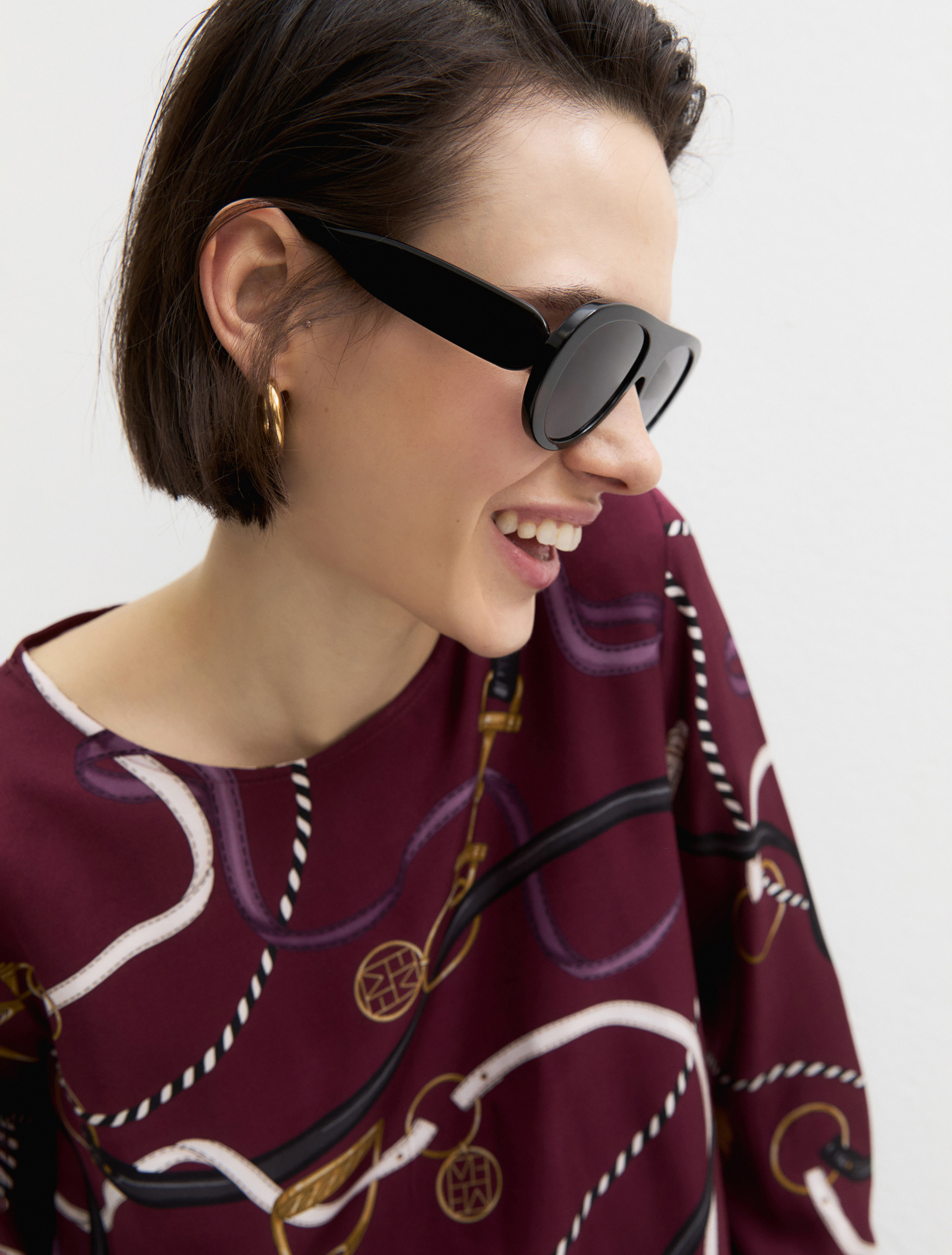 Viscose twill blouse - BORDEAUX - Emme - 5