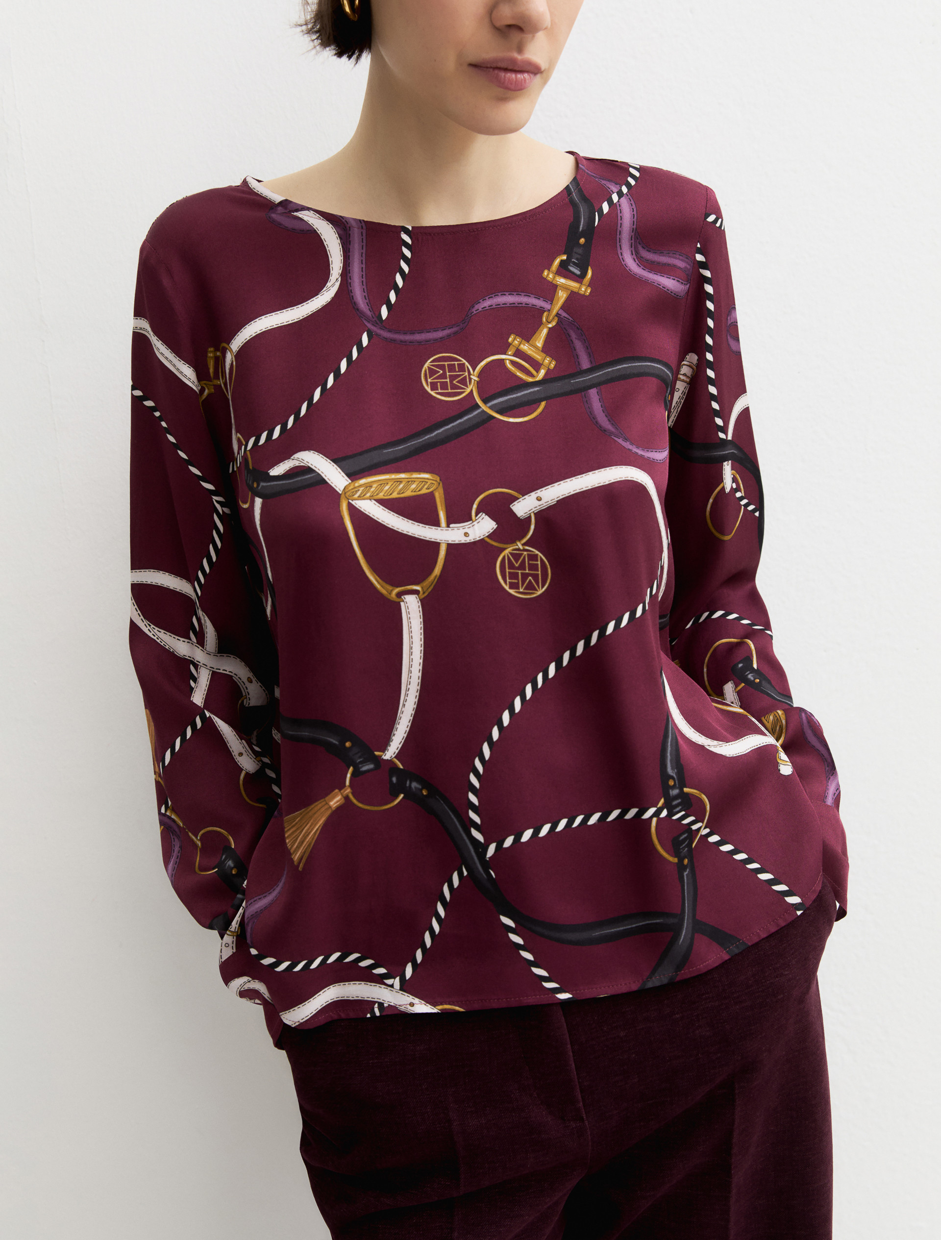 Viscose twill blouse - BORDEAUX - Emme - 7