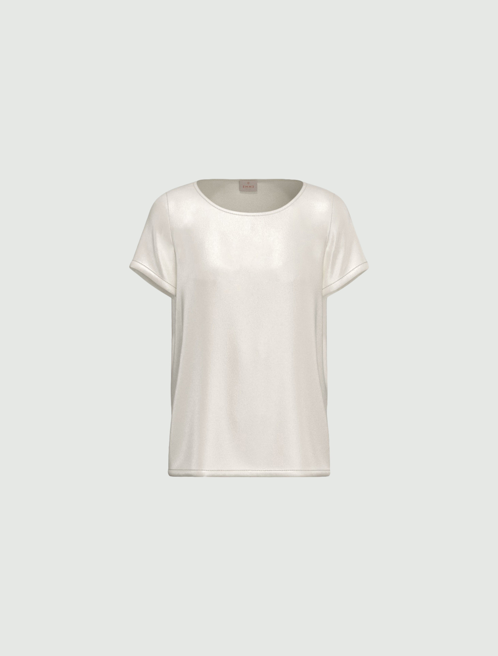 Blusa a maniche corte in raso leggero - AVORIO - Emme - 4