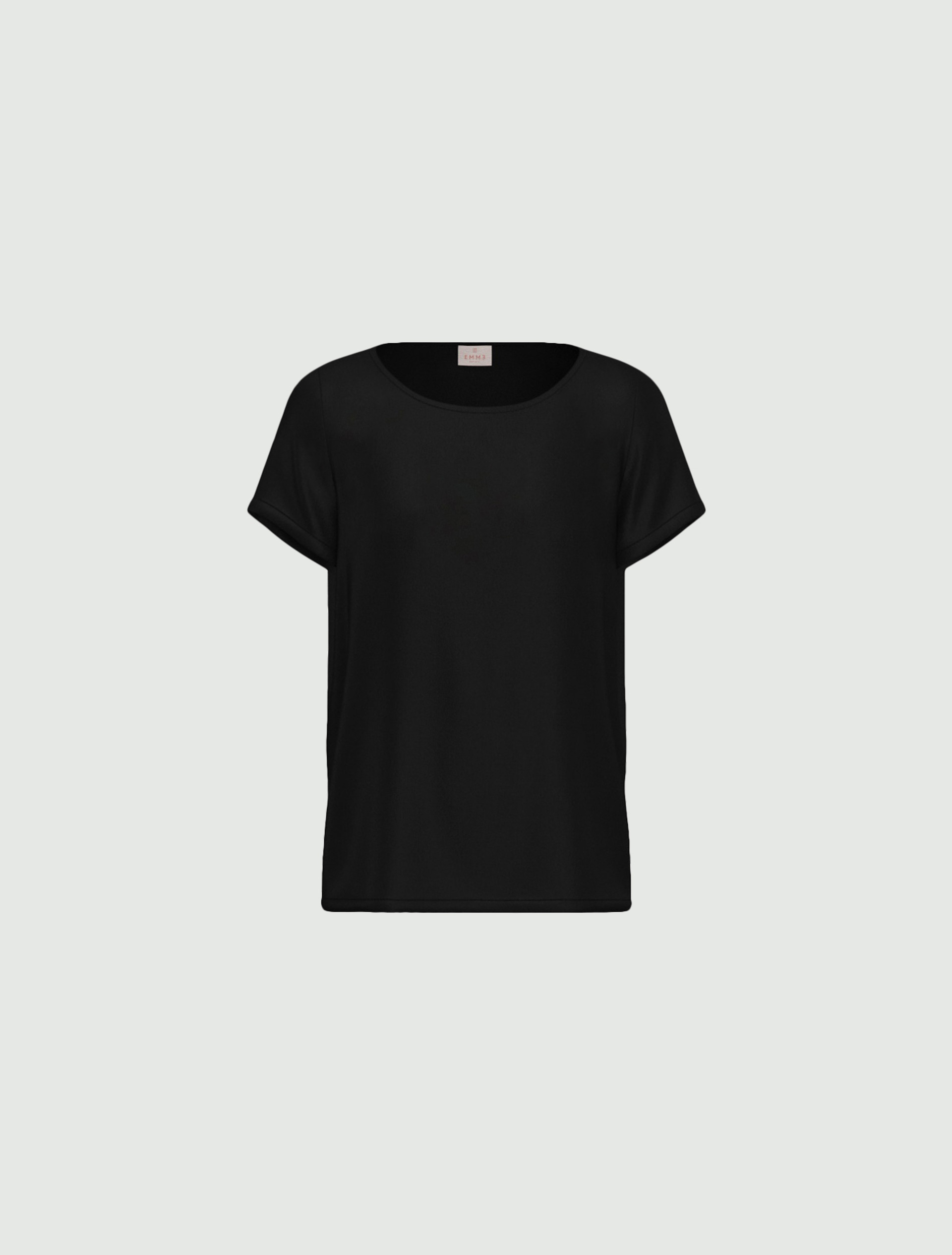 Blusa a maniche corte in raso leggero - NERO - Emme - 4