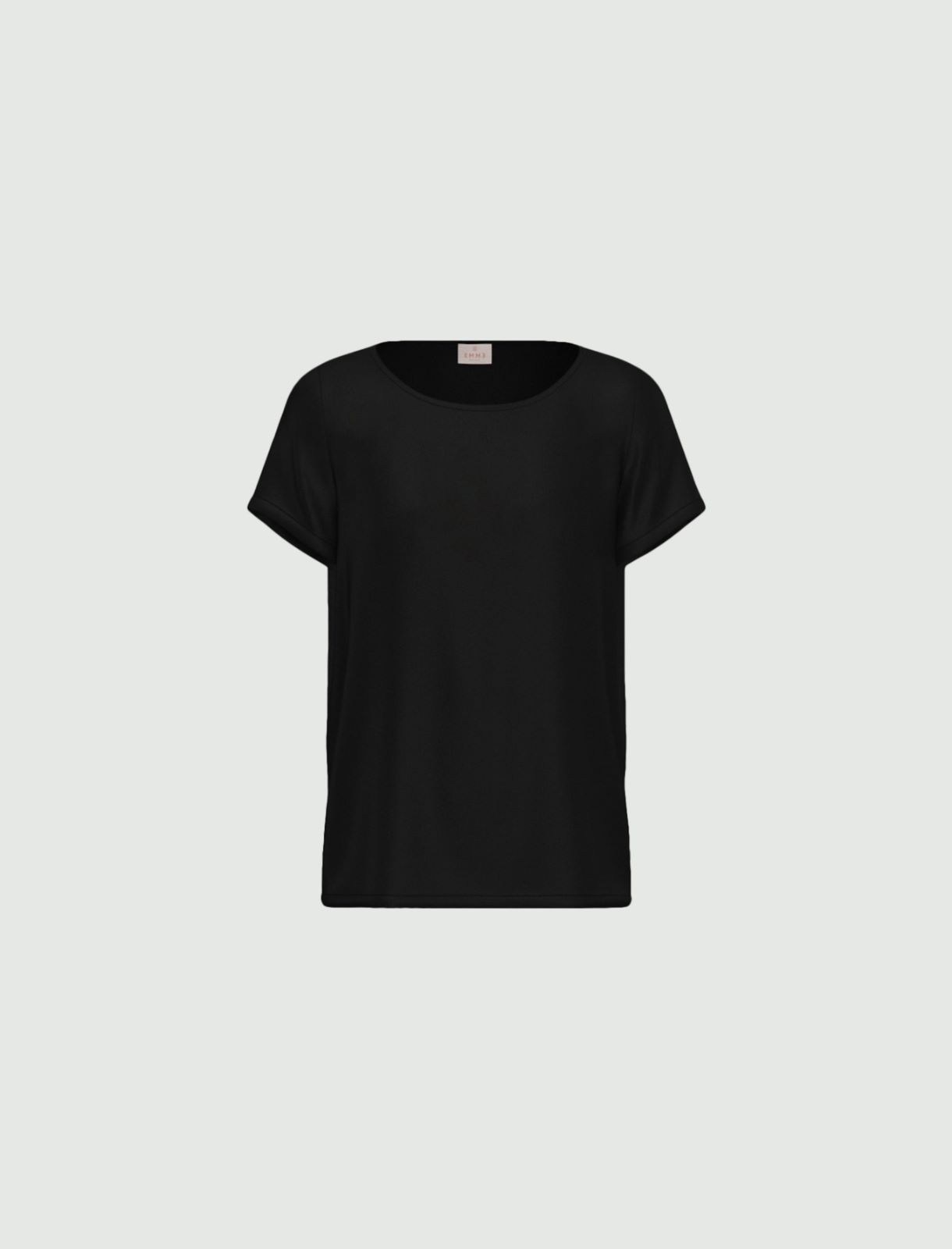Blusa a maniche corte in raso leggero - NERO - Emme - 4