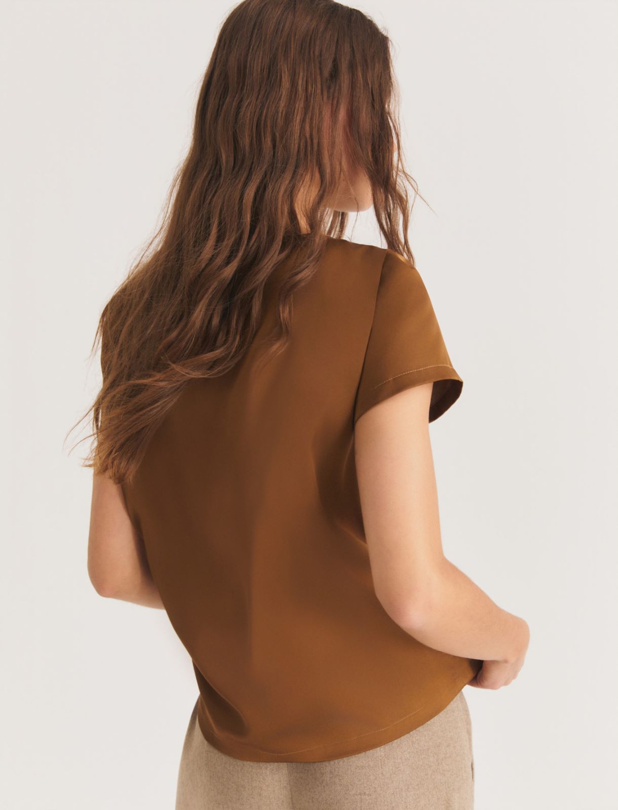 Blusa a maniche corte in raso leggero - OCRA - Emme - 2