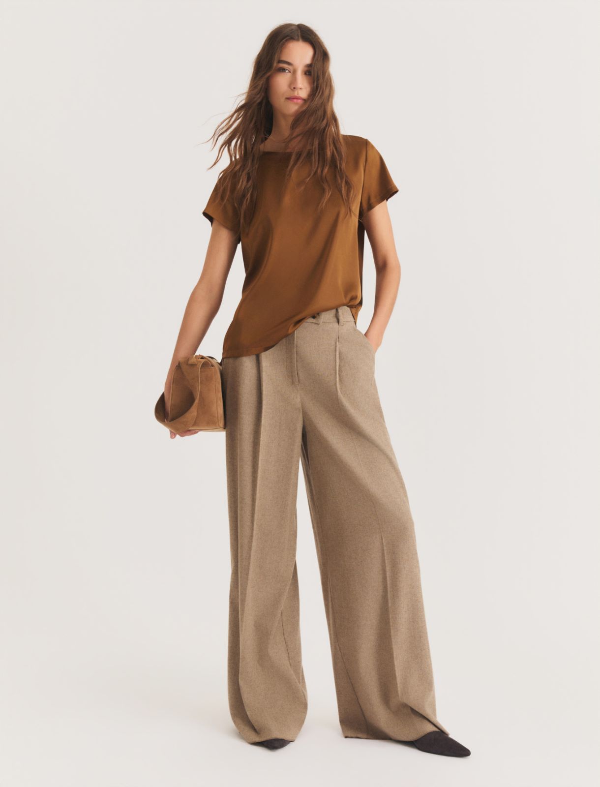 Blusa a maniche corte in raso leggero - OCRA - Emme