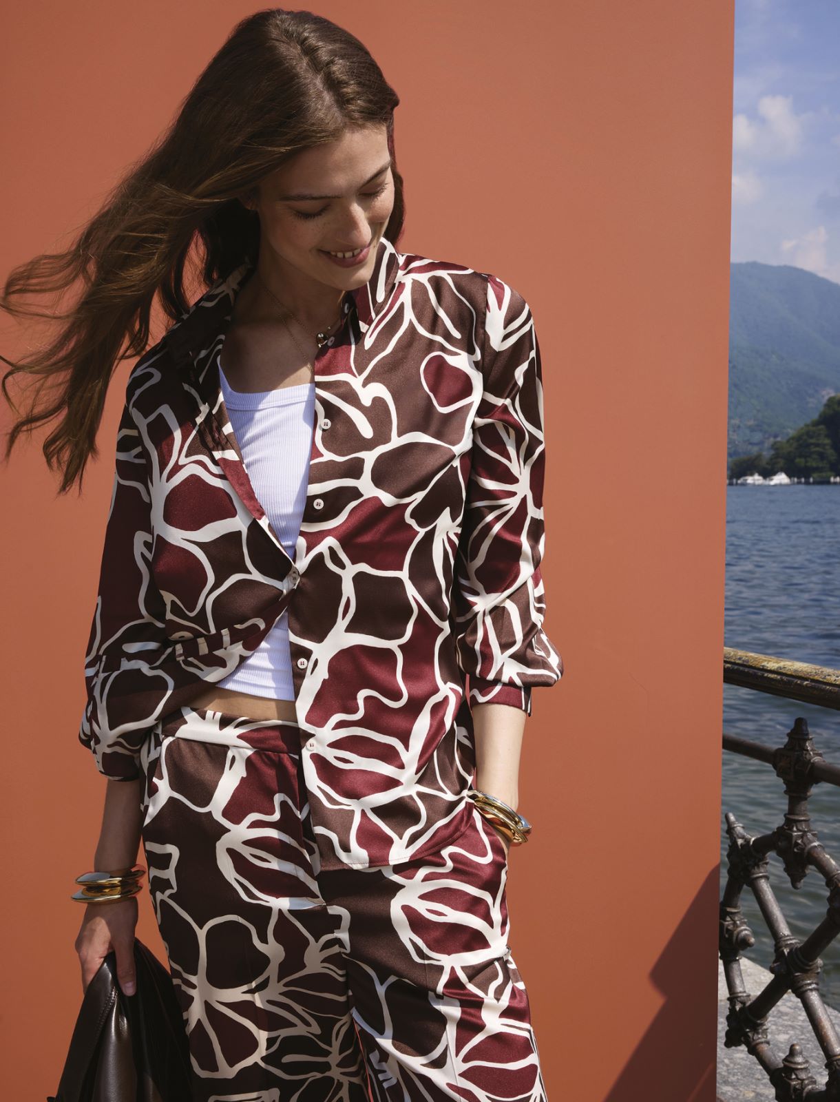 Printed twill shirt - BROWN - Emme - 2