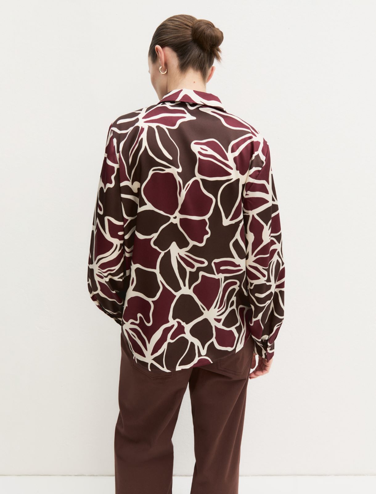 Printed twill shirt - BROWN - Emme - 3