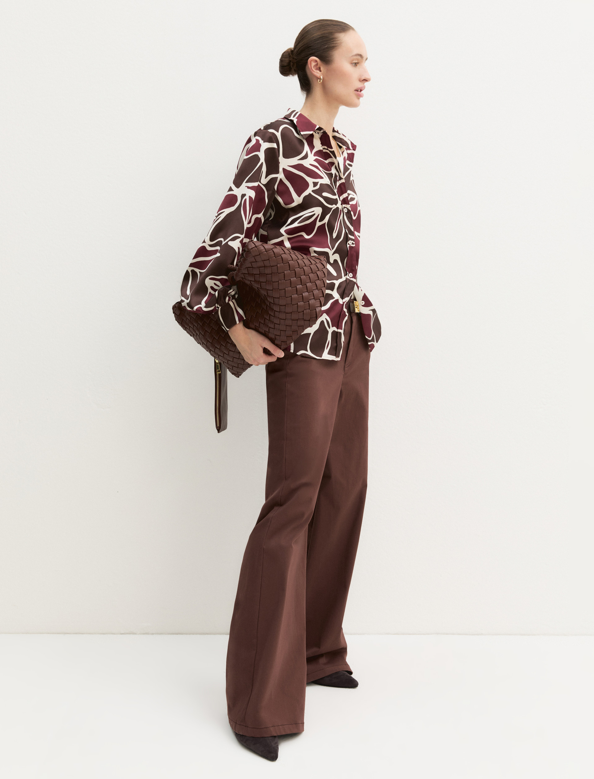 Printed twill shirt - BROWN - Emme - 2