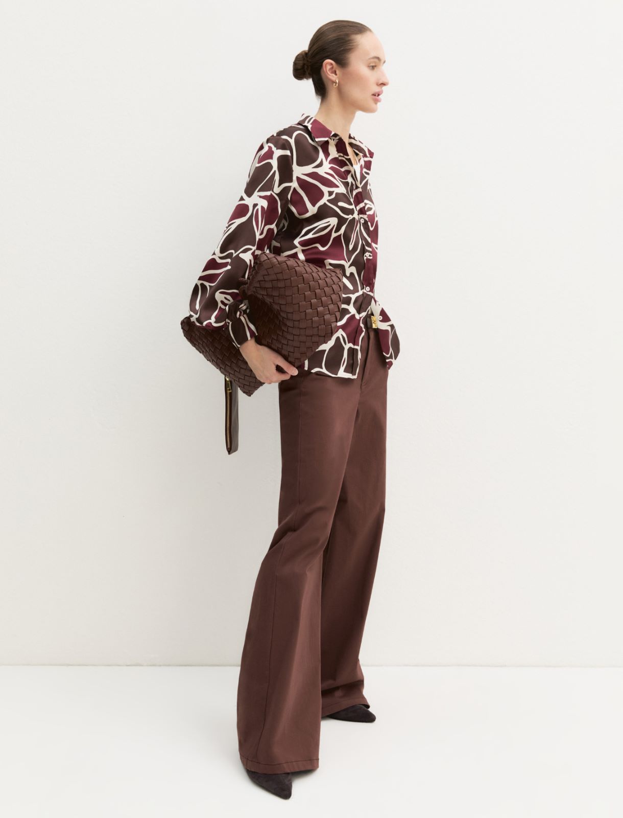 Printed twill shirt - BROWN - Emme - 2