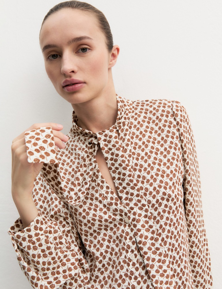 Camisa de crepé con fular - Emme - 5