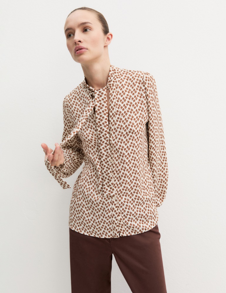 Camisa de crepé con fular - Emme - 6