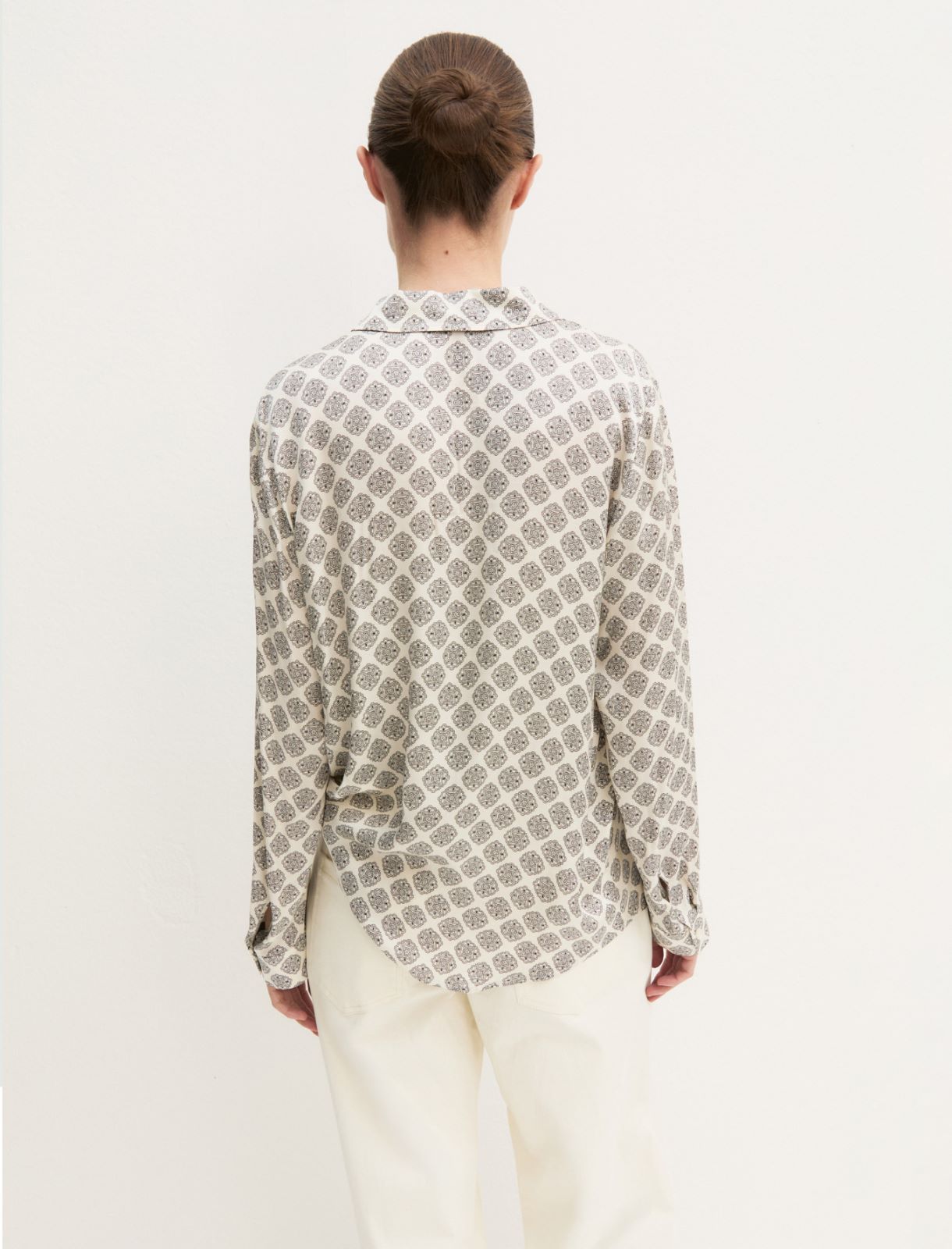 Printed satin shirt - WOOL WHITE - Emme - 2