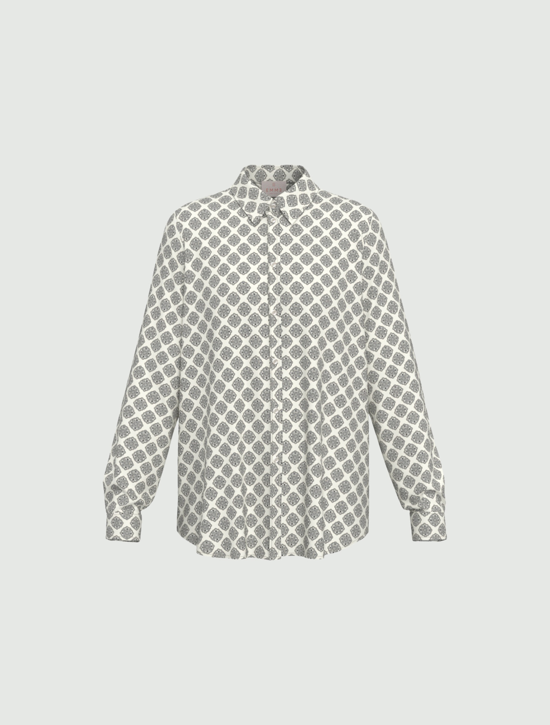 Printed satin shirt - WOOL WHITE - Emme - 6