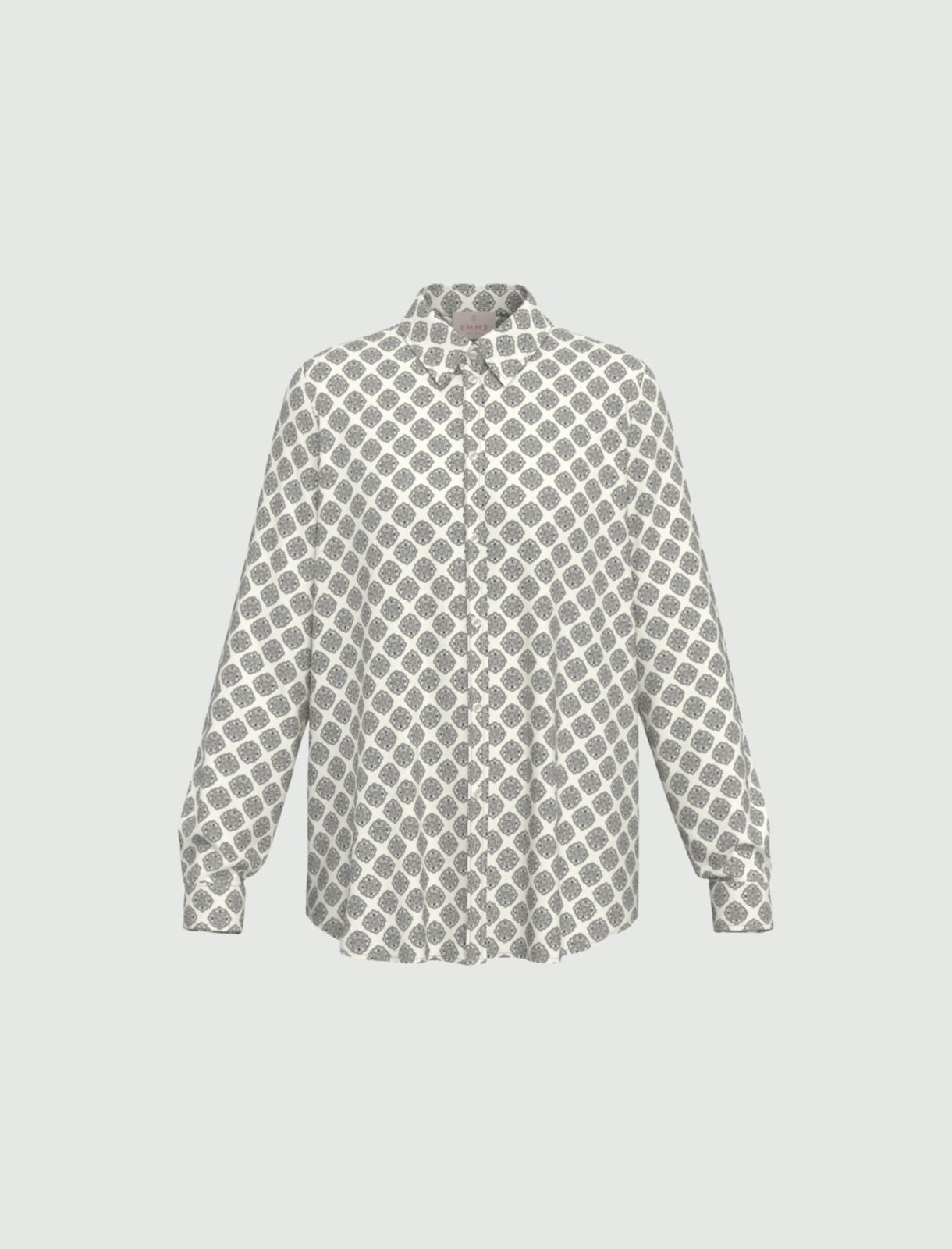 Printed satin shirt - WOOL WHITE - Emme - 6