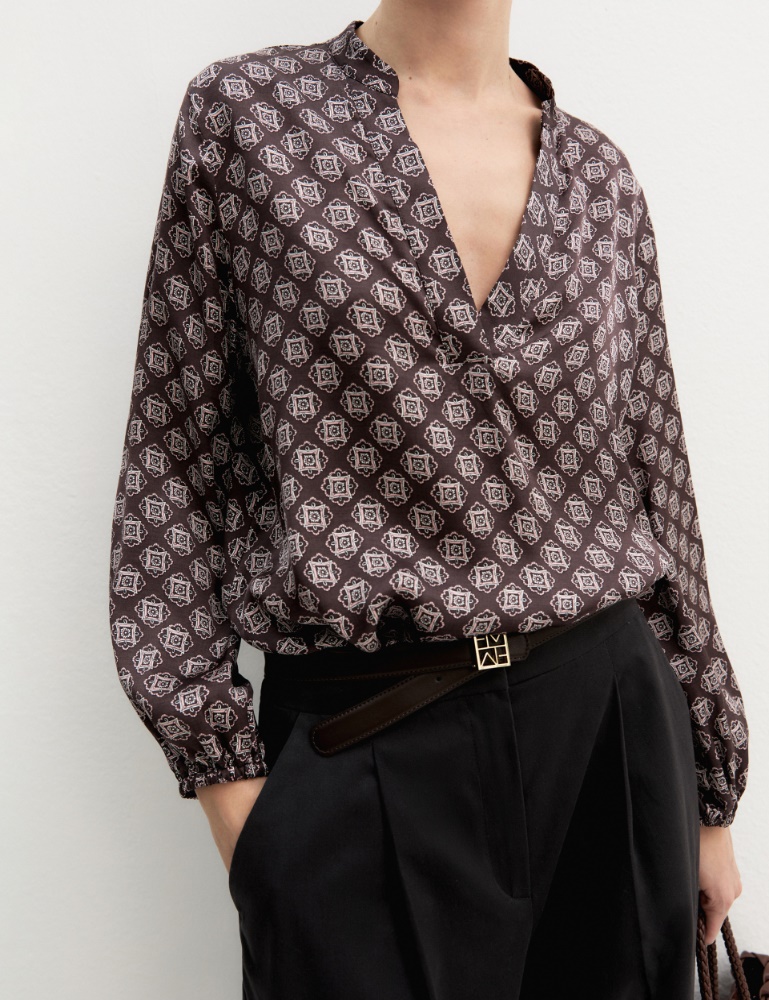 Printed satin blouse - Emme - 6