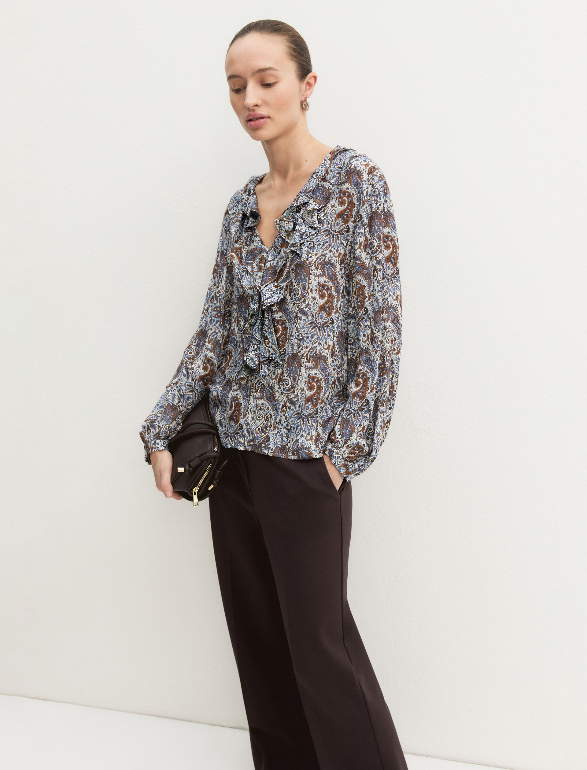 Flounce-detail blouse - WOOL WHITE - Emme - 3