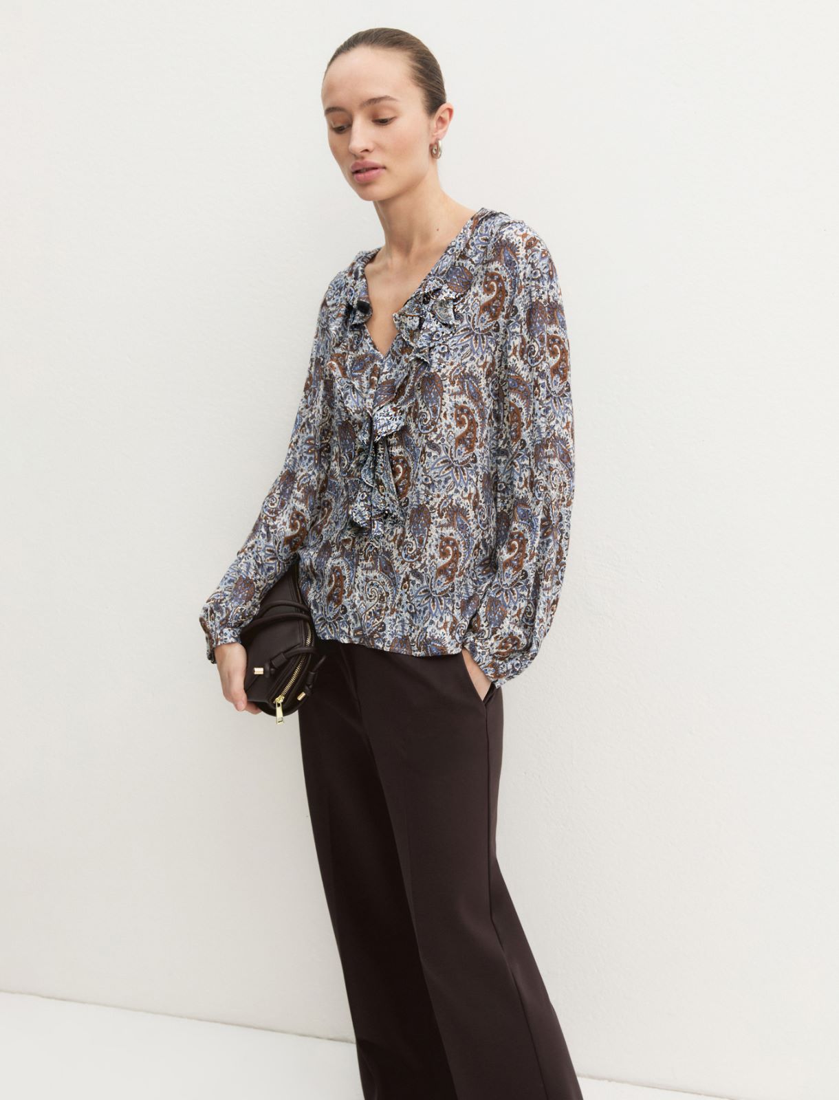 Flounce-detail blouse - WOOL WHITE - Emme - 3