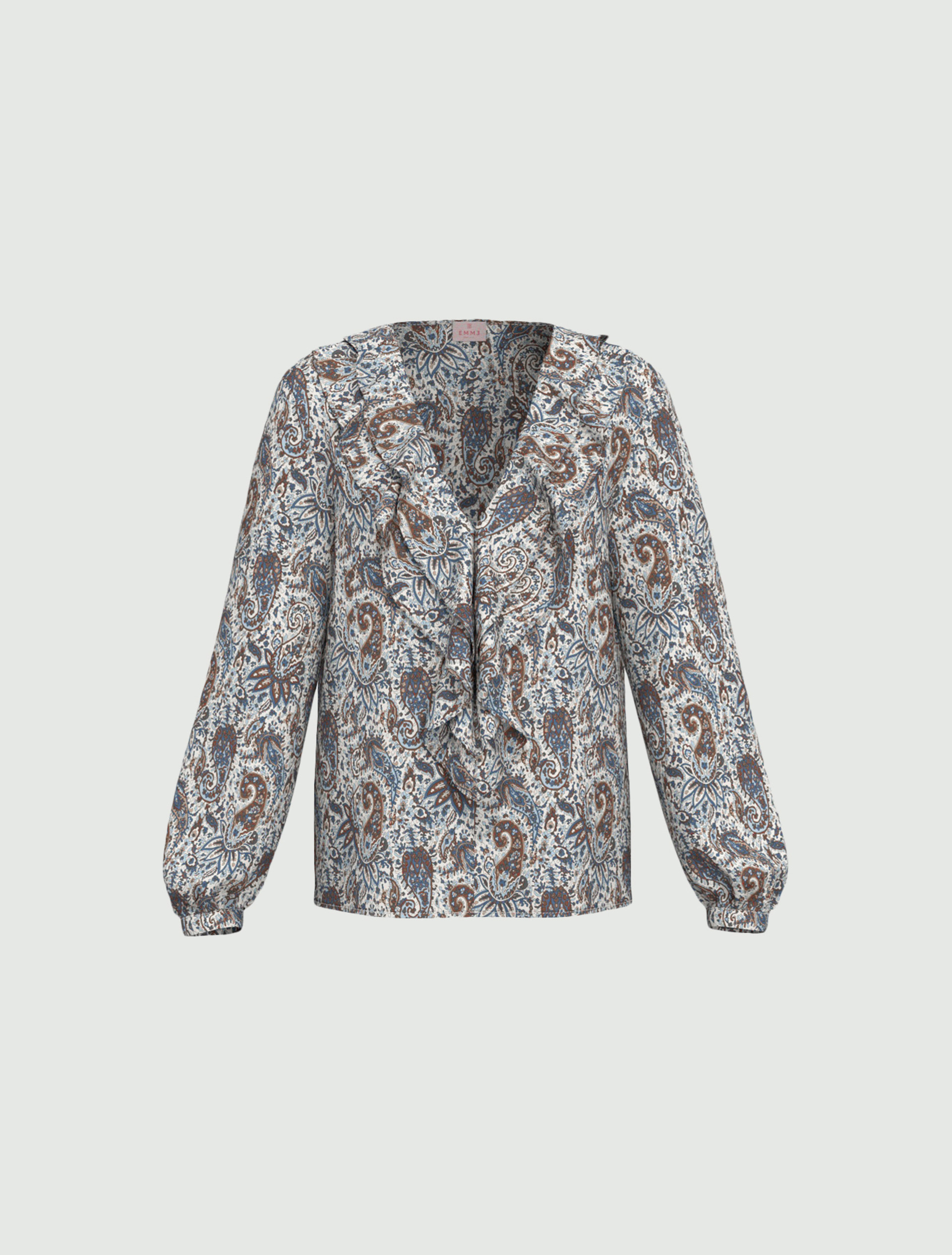Flounce-detail blouse - WOOL WHITE - Emme - 6