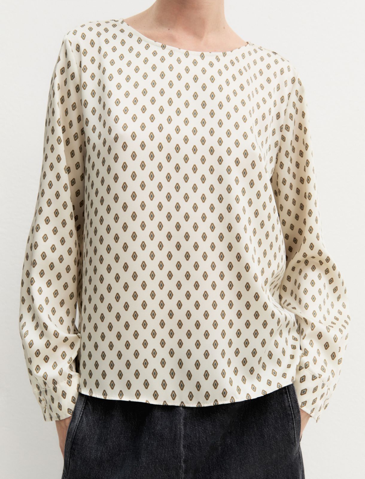 Blusa de sarga estampada - BLANCO LANA - Emme - 3