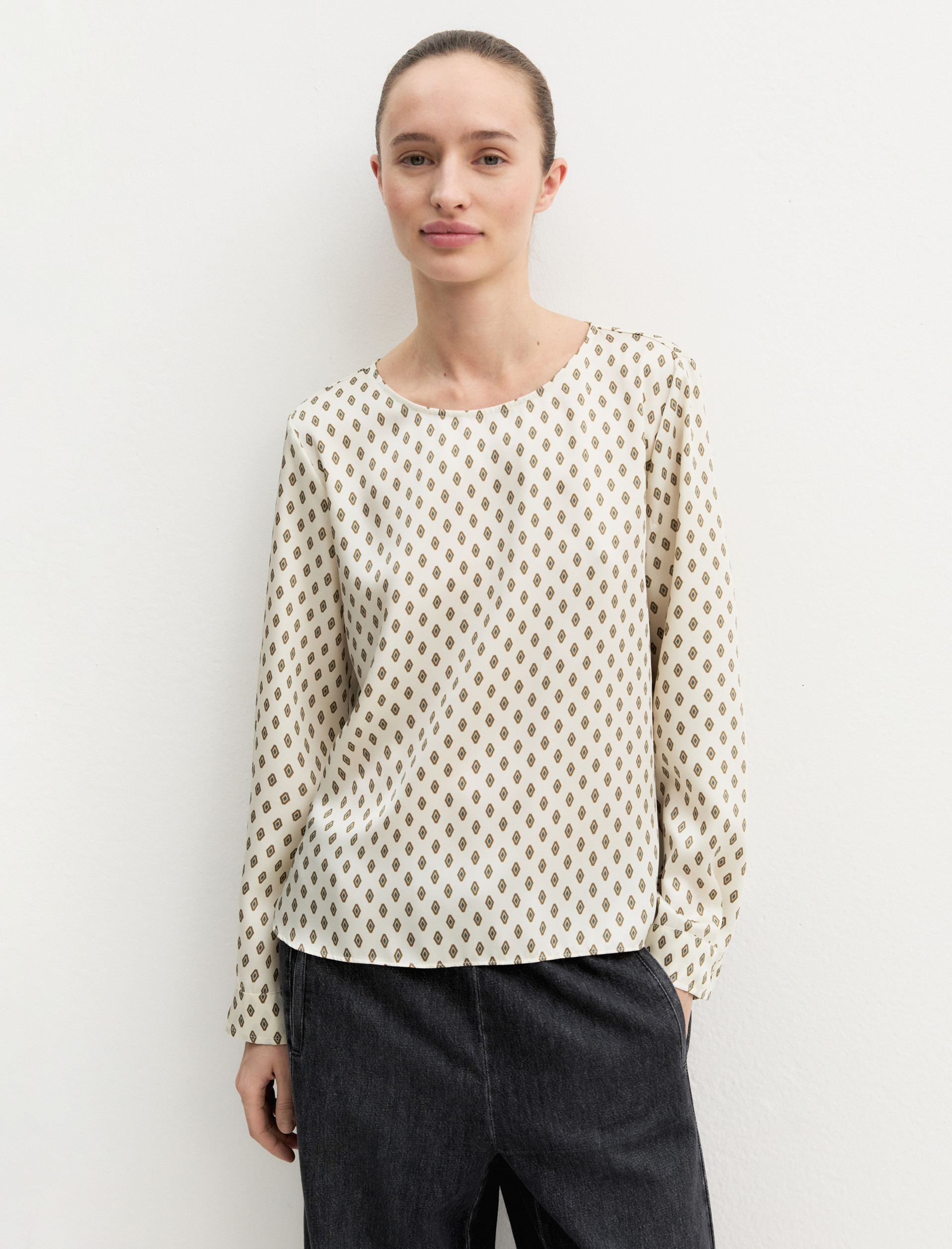 Blusa de sarga estampada - BLANCO LANA - Emme - 5