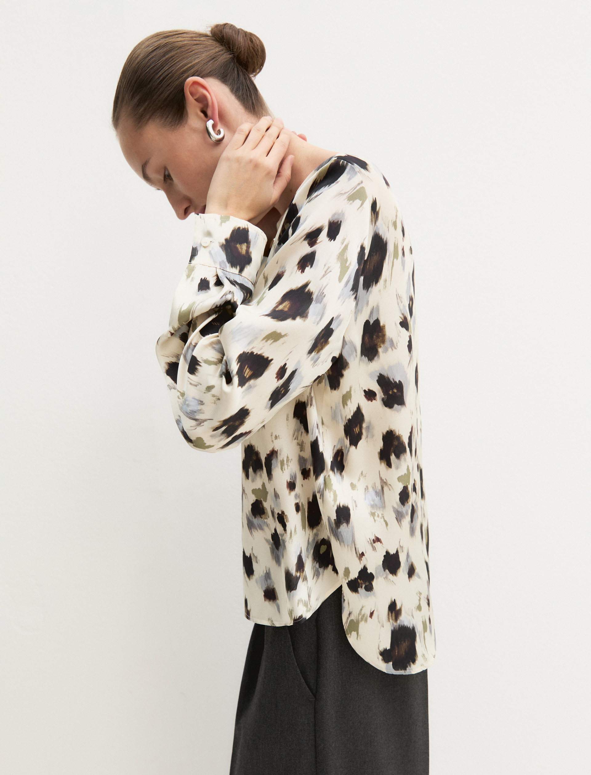 Blusa de sarga estampada - BLANCO LANA - Emme - 3