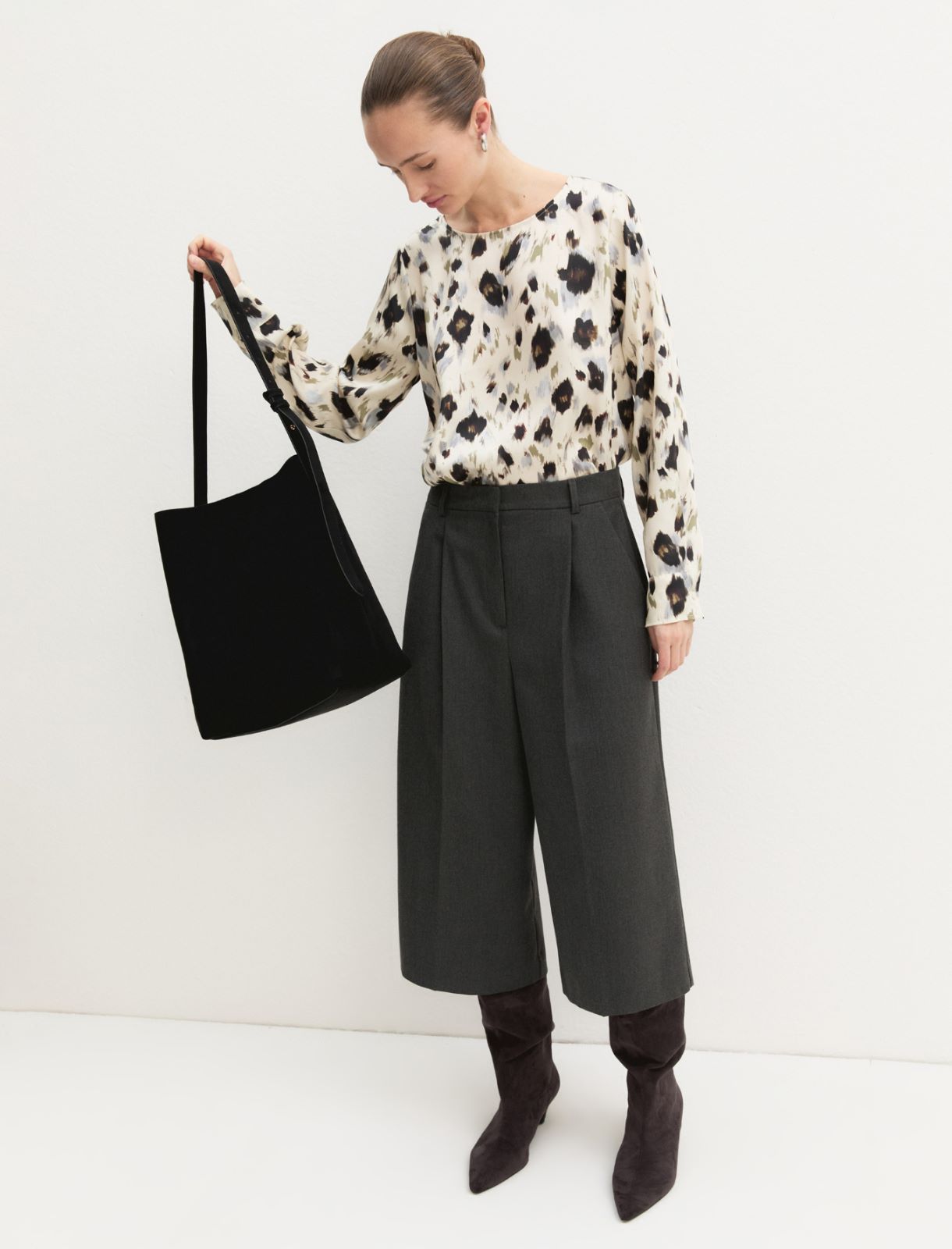 Blusa de sarga estampada - BLANCO LANA - Emme