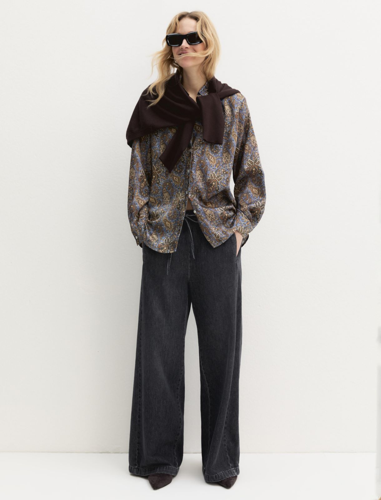 Camisa de sarga estampada - HORTENSIA - Emme