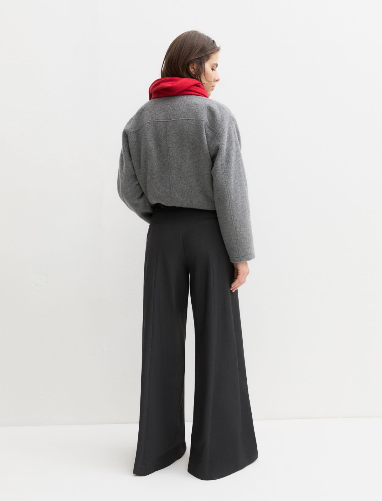 Wide flared trousers - DARK GREY - Emme - 3