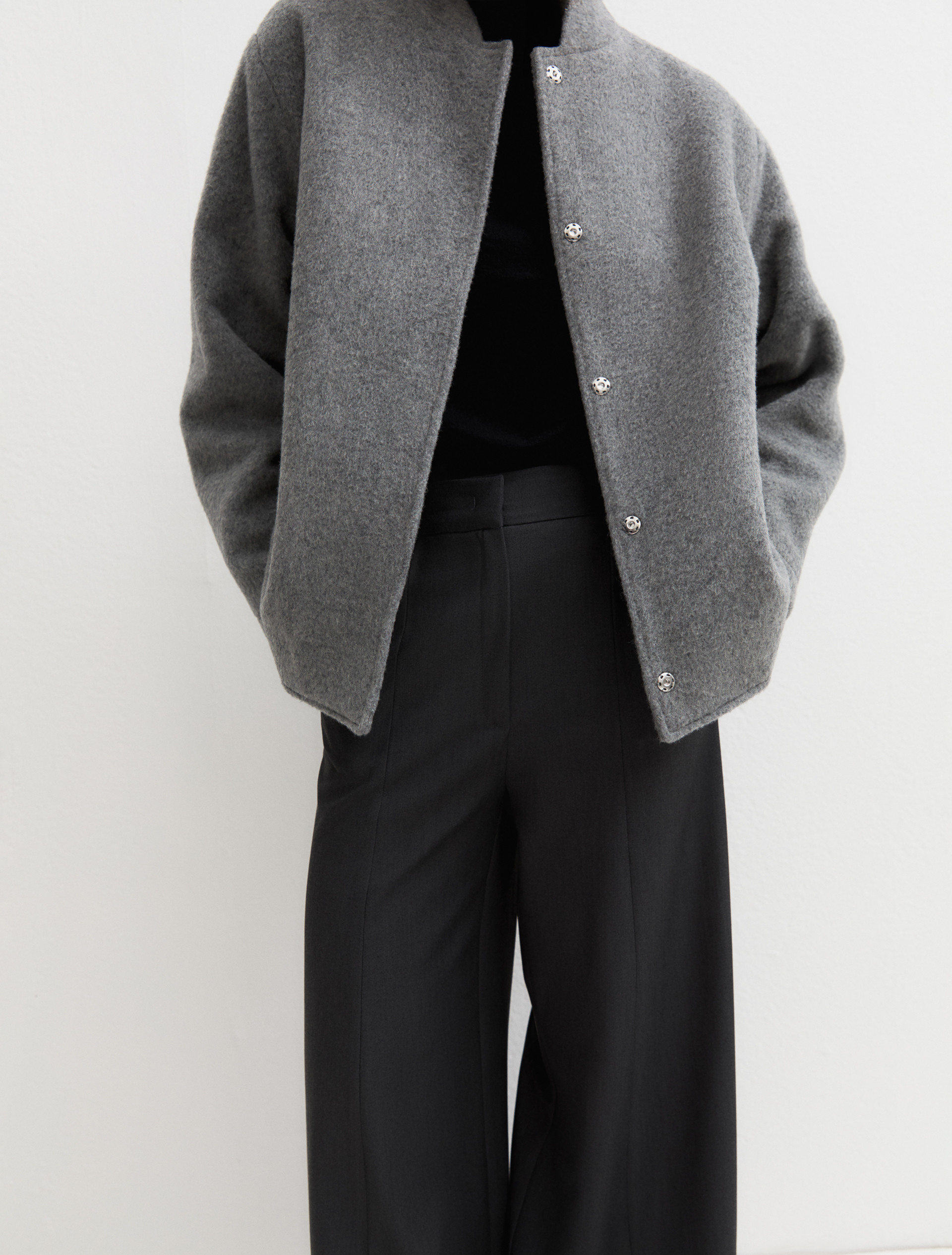 Wide flared trousers - DARK GREY - Emme - 5